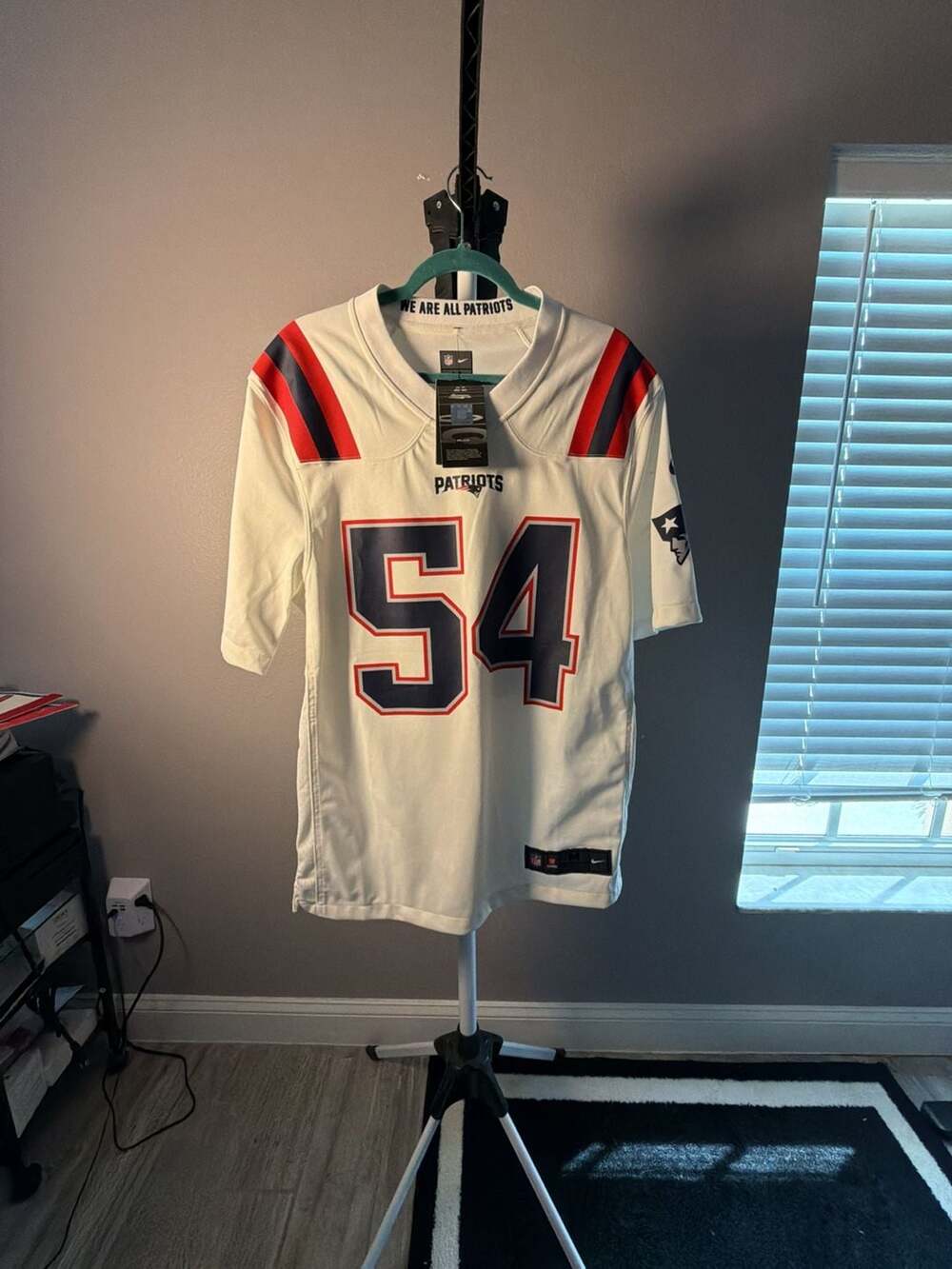 Tedy Bruschi New England Patriots Nike White Game Retired Player Jersey Size M